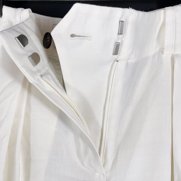 LVIR Wool Two-Tucked Trousers Pants White Pleated High Rise Wide Leg Sz M - Picture 8 of 12